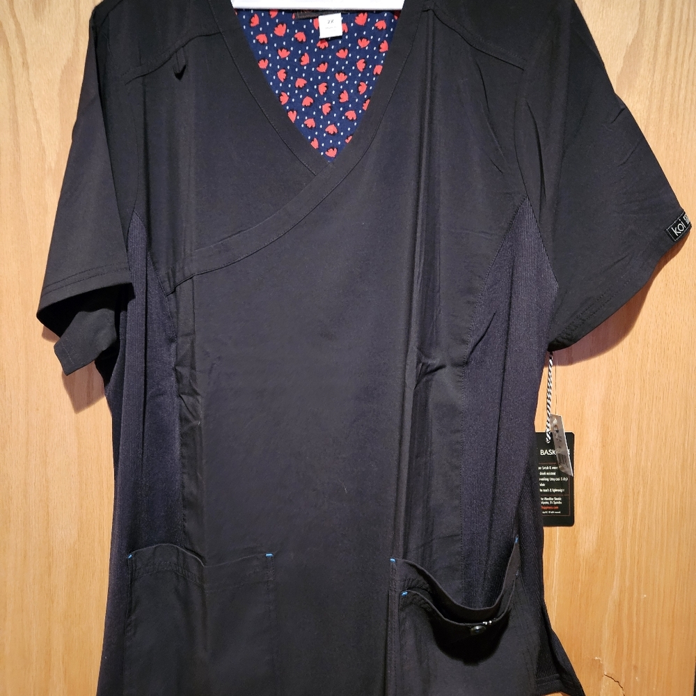 Black Scrub Top NWT